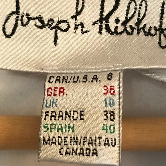 Joseph Ribkoff Vintage Blazer: 80s Button-Down Jacket, Black White Fern, Size 8 - Picture 7 of 9